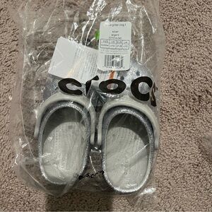 CROCS silver glitter shoes size c10